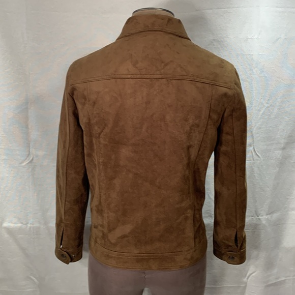 Italian Suede GA Milano lined brown jacket Size Small - Picture 5 of 9